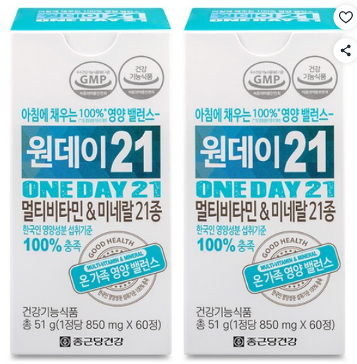종근당건강 원데이21 멀티비타민 앤 미네랄