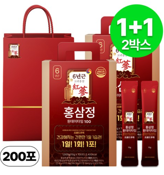홍삼정 6년근 하루한포 100회분 대용량 홍삼 선물