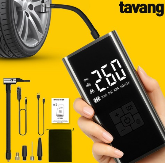 타방 타이어 공기압 주입기 자동차 자전거 휴대용 에어펌프 6000mAh