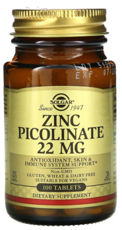 아연 추천 솔가 아연 피콜리네이트 22mg